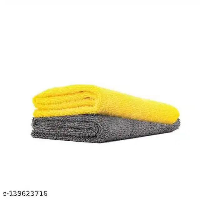 Cotton Bathing Towel, Yellow & Grey, Pack of 2