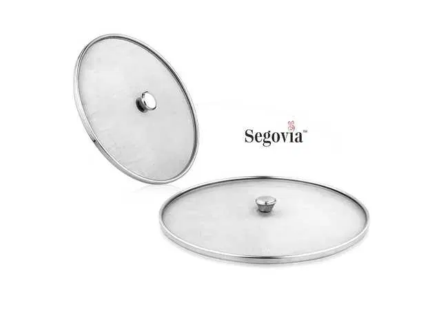 Segovia Stainless Steel Mesh Splatter Net Cover, Pack of 2, Silver, SS-8