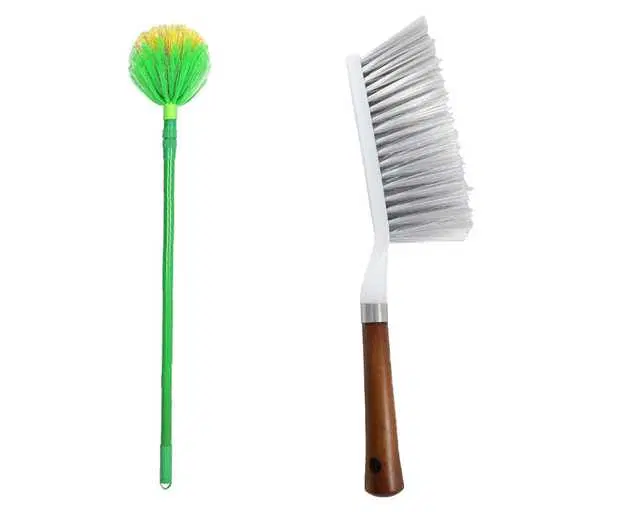 Customized Hunt Ceiling Cleaning Plastic Gobhi Jala Cobweb & Dusts With Sheru Duster With Car Sponge, 2 Pc, A-5