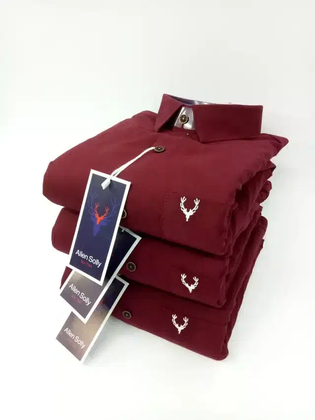 Cotton Solid Shirt for Men (Maroon, M)
