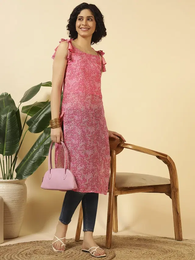 Kurti for Women (Pink, XS)