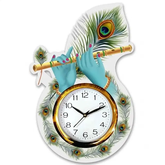 White Morpankh Wooden Wall Clock, Large [12" × 12"]