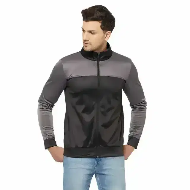 Glito Solid Full Sleeve Jacket For Mens (Grey, S) (Gj-21)