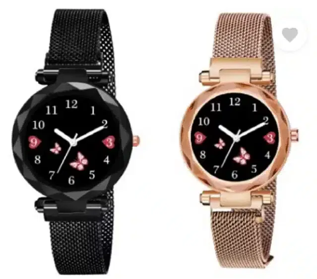 Analog Watch for Women, Pack of 2 (Multicolor)