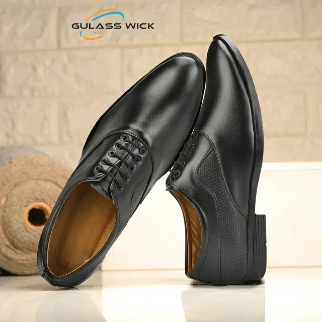 Lace Up Formal Shoes for Men (Black, 7)