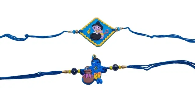 Synthetic Rakhi for Raksha Bandhan (Multicolor, Pack of 2)
