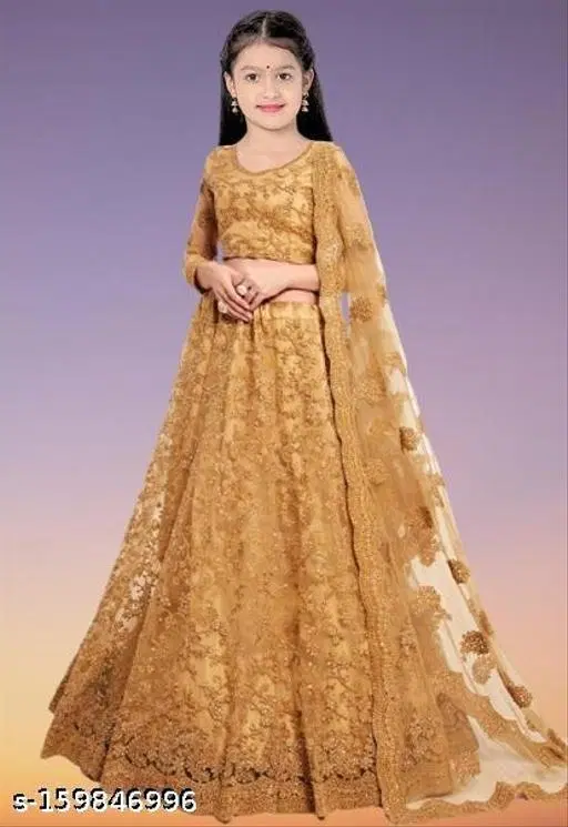 Lehenga Choli for Girls (Yellow, 4-5 Years)
