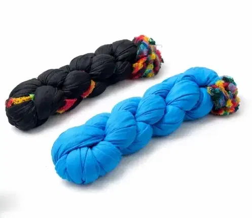 Solid Cotton Dupattas for Women ,Sky Blue & Black, Pack of 2 (2 m)