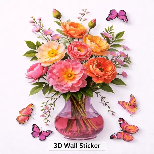 Fancy 3D Floral Wall Sticker (35X60cm)