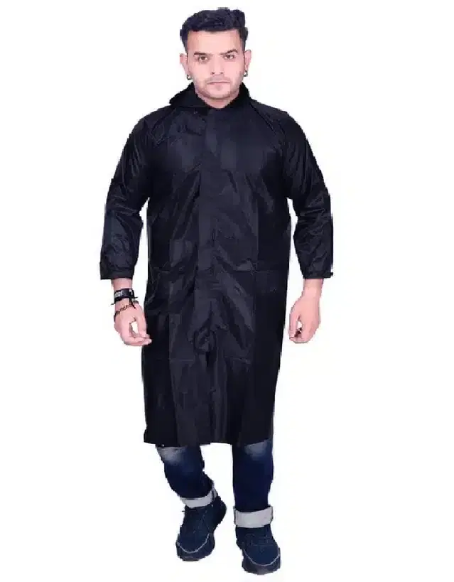 Nylon Waterproof Raincoat for Men, Blue, M
