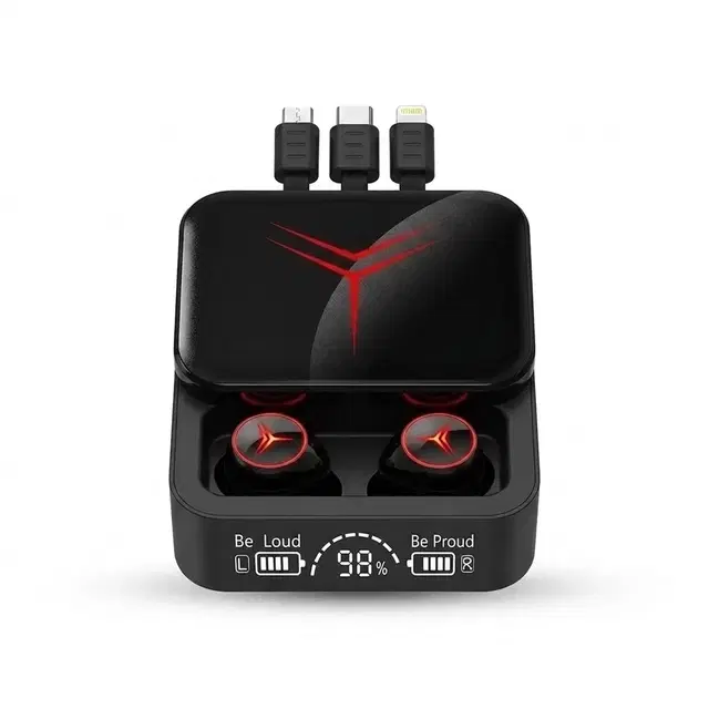 Life Like Slider Wireless Earbuds with Power Bank [Black]