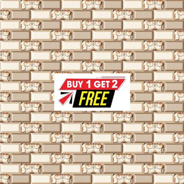 Vinyl Wallpaper for Kitchen Wall, Multicolor, 100x40 cm, Pack of 3