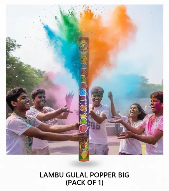 LAMBU Big Gulal Popper For Holi Party (Pack of 1)