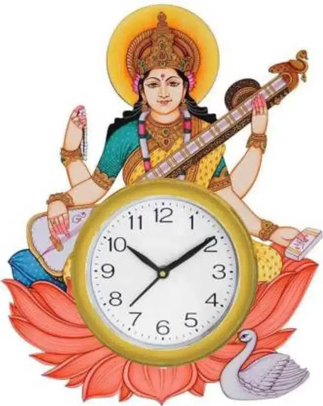 Wooden Wall Clock for Office and Living Room, Multicolor