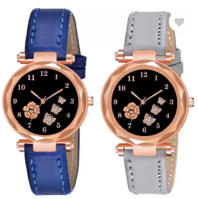 Analog Watch for Women, Pack of 2 (Multicolor)