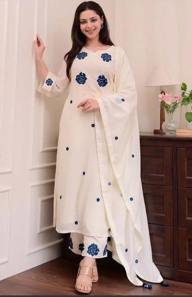 Kurti Set for Women (White, S)