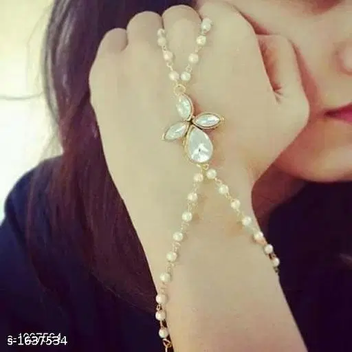 Alloy Bracelets for Women & Girls, White