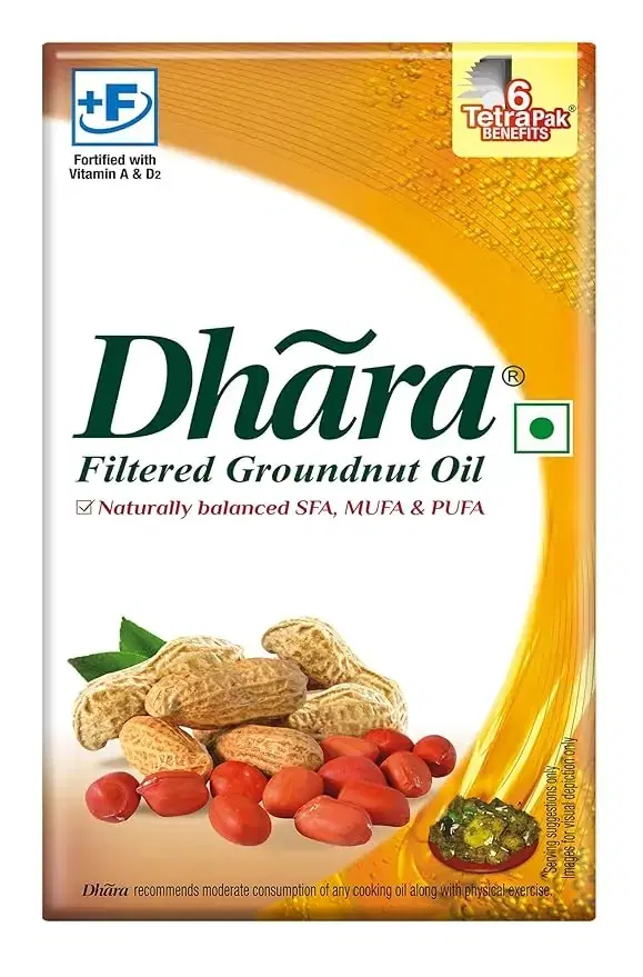 Dhara Filtered Groundnut Oil 1 L (Tetra Pack)