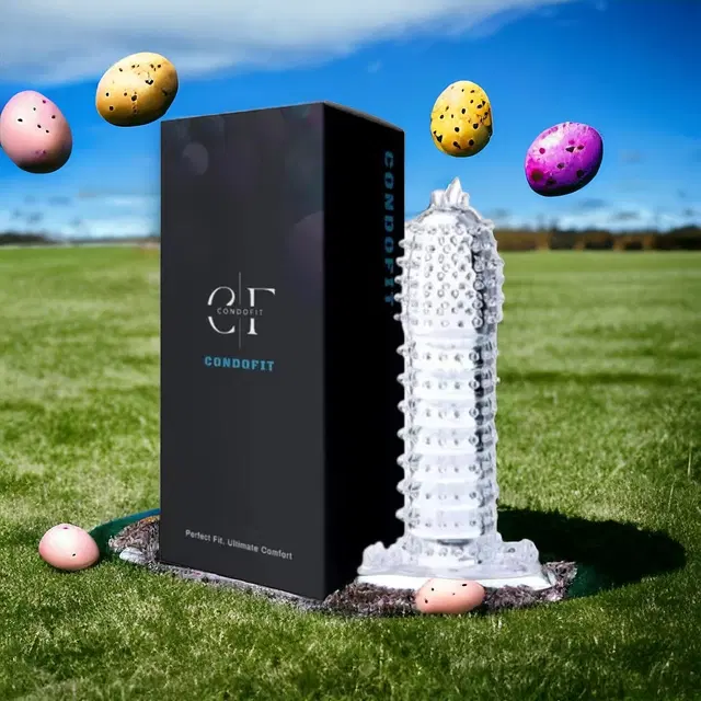 Crystal Dotted Reusable Condom for Men, Transparent