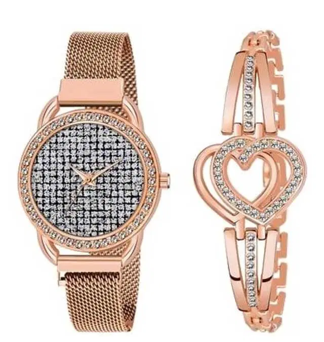 Analog Watch For Womens (Rose Gold) (WS-362)