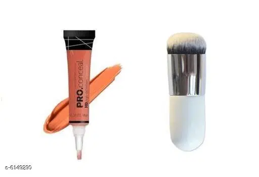 Face Foundation Brush with Concealer, Multicolor, Set of 2
