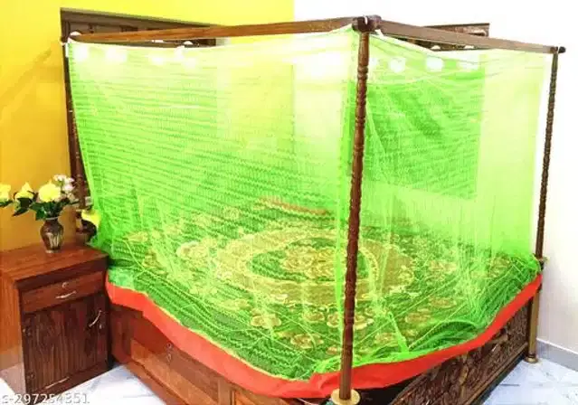 Nylon Mosquito Net, Green, 6x7 Feet