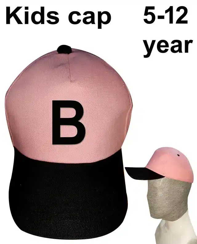Baseball Cotton Cap for Kids (Pink, 5-12 Years)