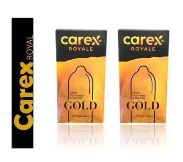 CAREX Royale Gold Coloured 10 Pcs Condoms, Set of 2