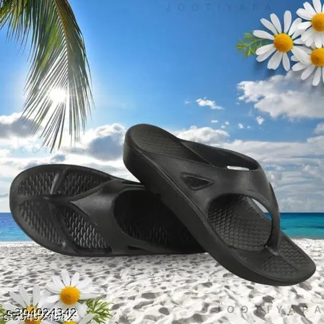 Flipflops for Women (Black, 6)