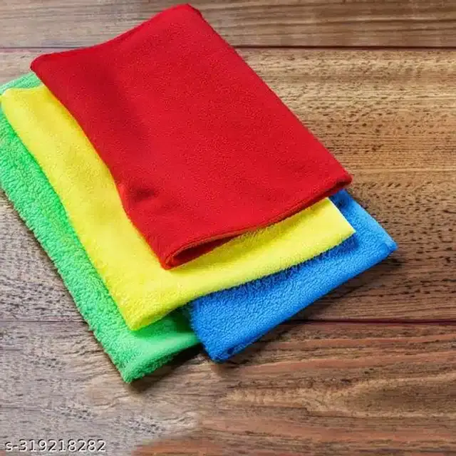 Microfiber Bath Towel, Multicolor, 40x40 cm, Pack of 4