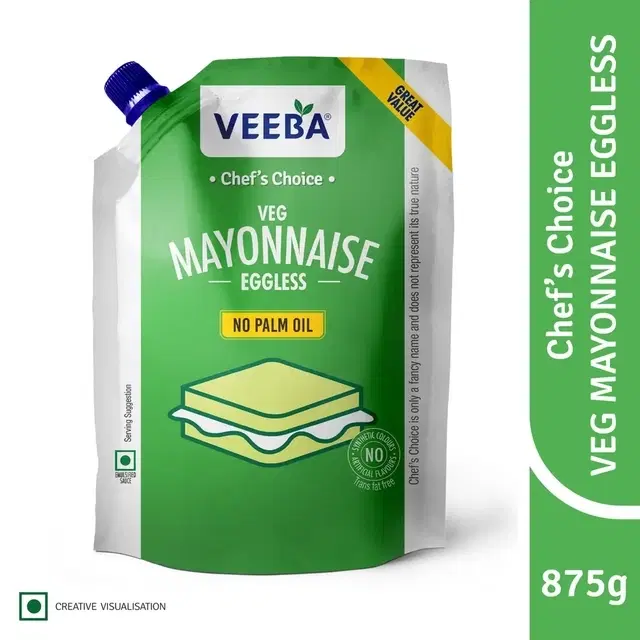 Veeba Chef's Choice Veg Mayonnaise Eggless 875 g