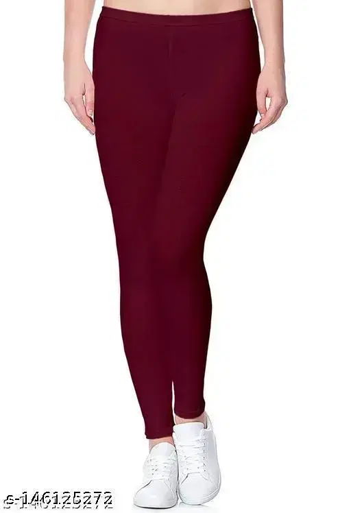 Lycra Ankle Length Leggings for Womens/Girls/Ladies, Maroon, Pack of 1 (XXL)