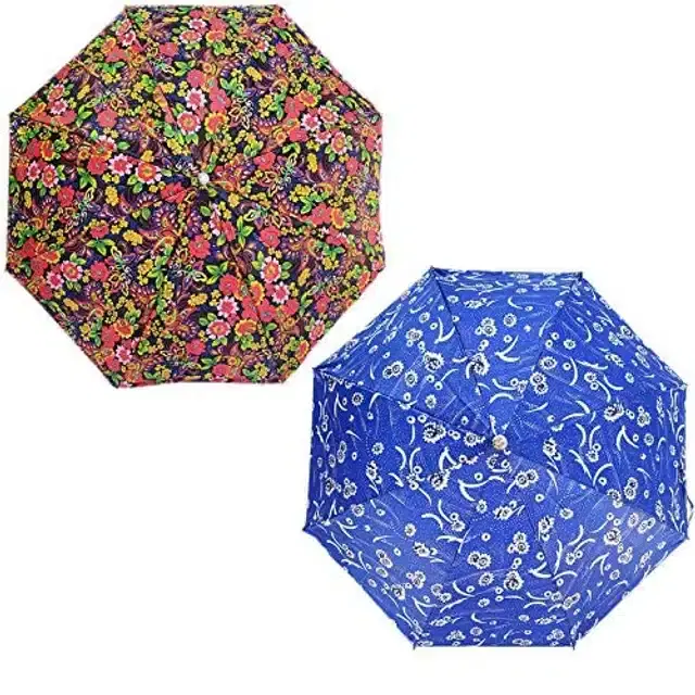 Printed Umbrella for Unisex, Multicolor, Pack of 2