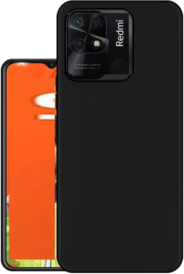 REDMI 10 Rubber Mobile Cover, Black