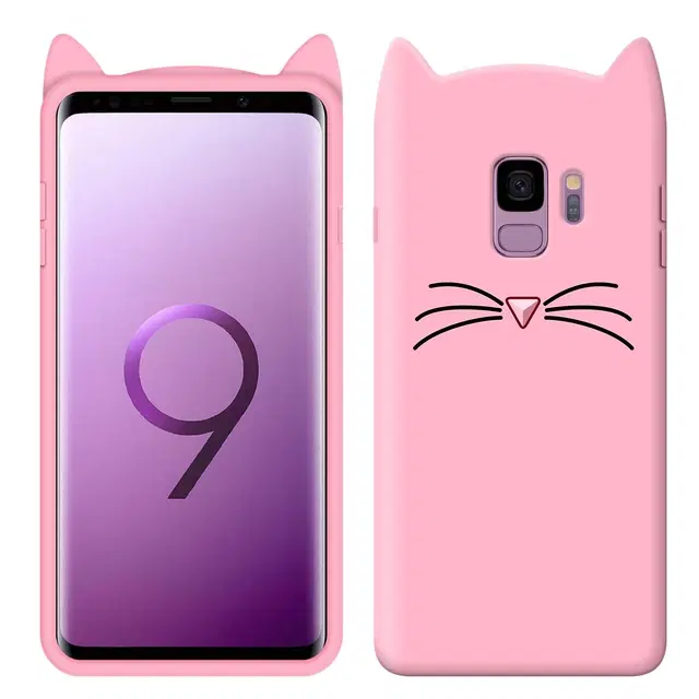Rubber Mobile Back Cover for Samsung Galaxy S9 (Pink)