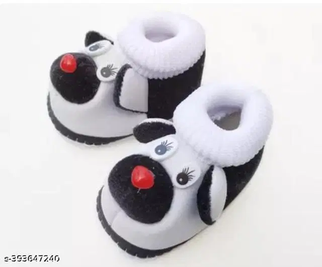 Booties for Infants (Black & White, 6-9 Months)