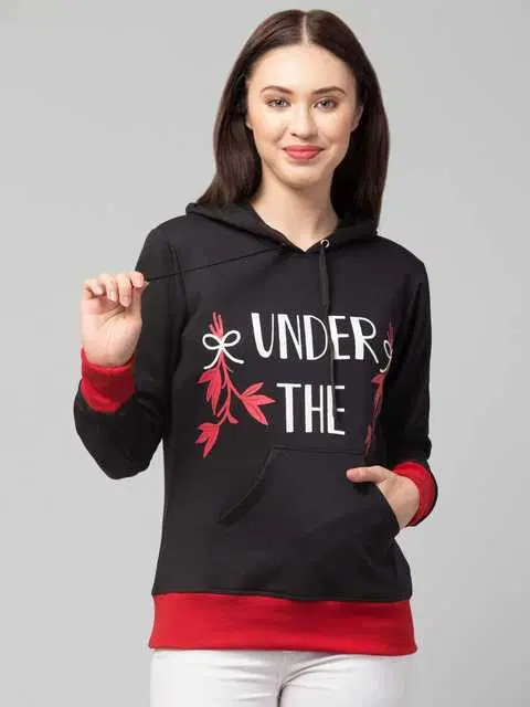Sweatshirt For Women (Black, L) (KS-1)
