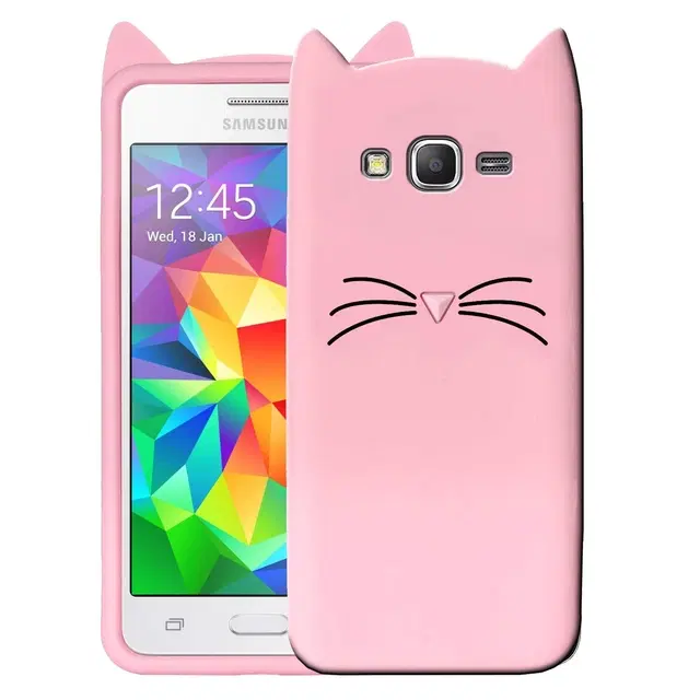 Silicone Mobile Back Cover for Samsung J3 (Pink)