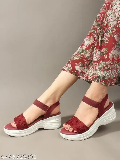 Heels for Women, Maroon (3)