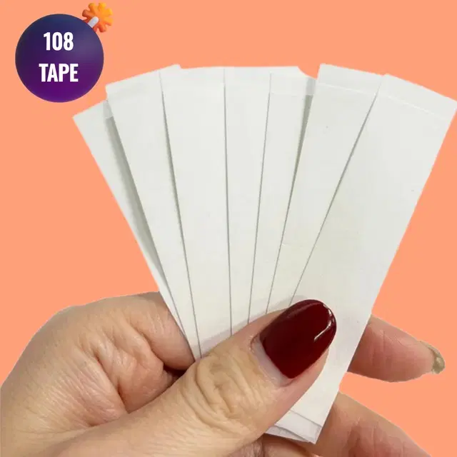 Acrylic Film Clothing 108 Double Sided Tape Strips, Transparent, Set of 1