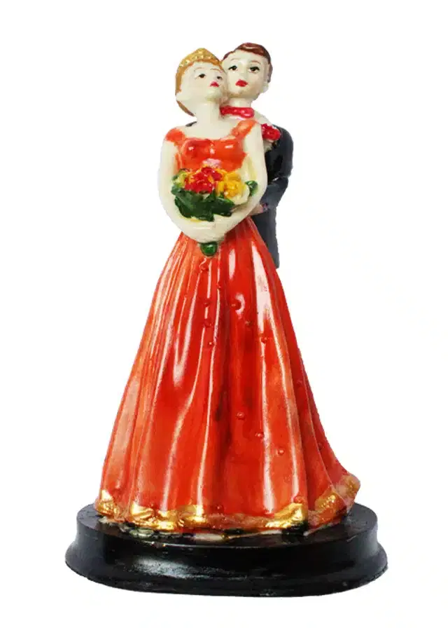 Polyresin Loving Couple Showpiece, Multicolor, 22 cm