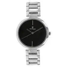 Titan Stainless Steel Strap Analog Watch for Women (Silver & Black)