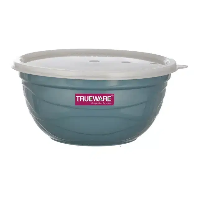 Stainless Steel Serving & Mixing Microwave Safe Bowls, Blue, 1000 ml