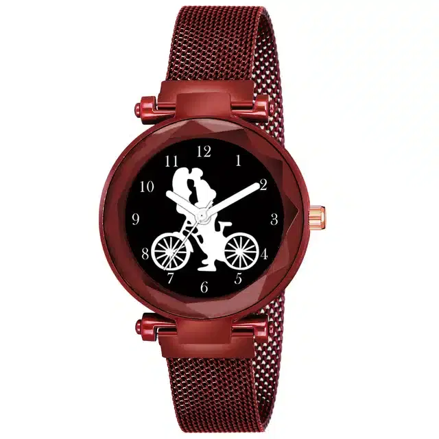 Analog Watch for Girls (Red)