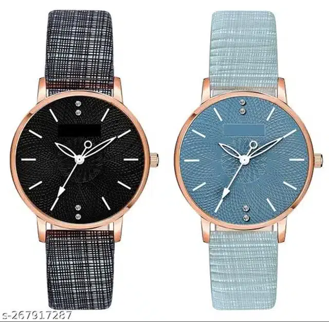 Analog Watch for Women, Pack of 2 (Multicolor)