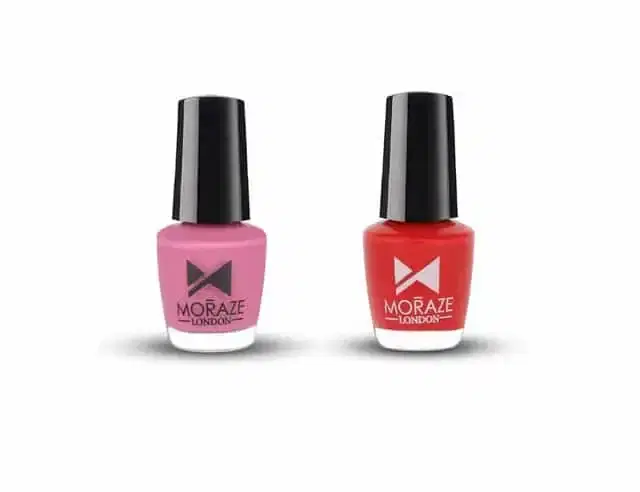 Nail Polish, Pack of 2, Red & Pink, 5 ml