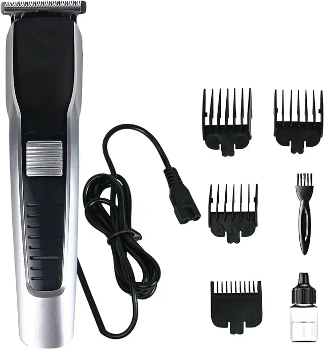 HTC AT-538 Rechargeable Hair Beard Trimmer for Men Trendy Styler HTC Trimmer Stainless Steel Sharp Blade Beard Shaver (Black)