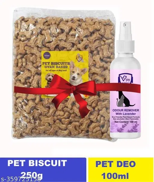 Oven Baked Brown Biscuits (250g) with Pet body perfume spray (100ml) ,(PacK Of 1)