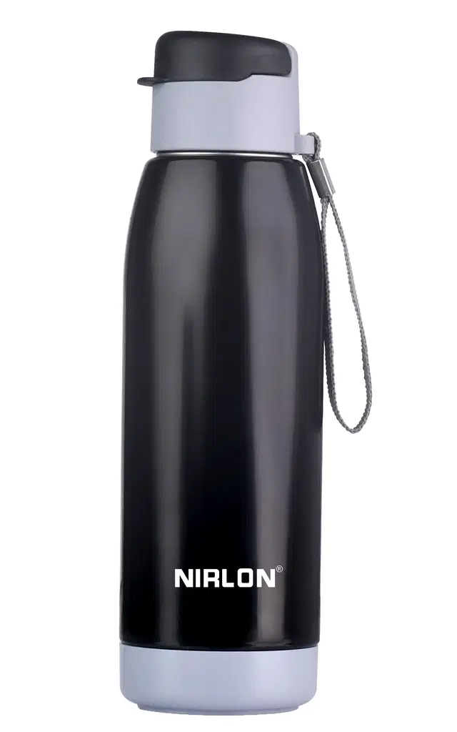 Nirlon PU Insulated Stainless Steel Water Bottles, Black, 750 ml