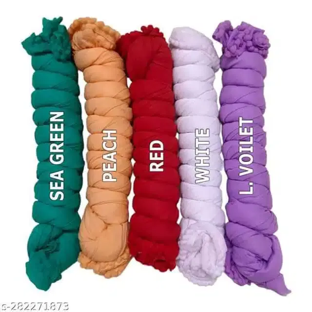 Dupatta for Women, Pack of 5 (Multicolor, 2 m)